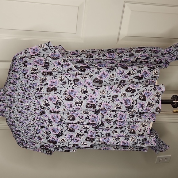 Cinq à Sept Drew Georgette Ruffle High Neck Blouse Size L - Picture 3 of 15